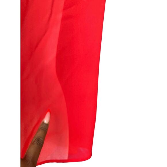 Vintage RED SHEER 80S BLOUSE - Picture 5 of 6